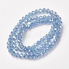 Electroplate Transparent Glass Beads Strands EGLA-A034-T6mm-T07-2