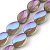 Transparent Electroplate Glass Beads Strands EGLA-C001-HR01-1