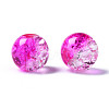 Transparent Crackle Baking Paint Glass Beads DGLA-N033-10-5