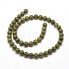 Round Natural Green Granite Beads Strands G-I125-77-8mm-2