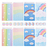 12Pcs 4 Styles Rainbow Print Kraft Paper Gift Bags AJEW-TA0003-38-1