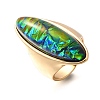 Resin Horse Eye Finger Rings RJEW-R006-01G-02-4