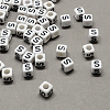 Large Hole Acrylic Letter European Beads SACR-Q103-6mm-01S-1