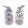 Brass Micro Pave Cubic Zirconia Charms ZIRC-L070-38S-P-2