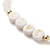 3Pcs 3 Style Natural White Jade & Synthetic Turquoise(Dyed) & Hematite Beaded Stretch Bracelets Set BJEW-JB07975-10