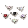 Spray Painted Alloy Micro Pave Cubic Zirconia Pendants PALLOY-O001-09P-1