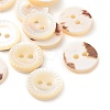 Natural Shell Flat Round Buttons with Carved Rim Recessed Center SH-CBA18B6-02B-05-1