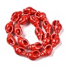 Handmade Printed Porcelain Beads Strand PORC-T133-01B-2