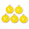 Golden Plated Alloy Enamel Charms ENAM-S118-09V-1