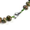 Natural Unakite Rondelle Graduated Beaded Necklaces for Women Men NJEW-K388-02G-3