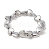 Synthetic Non-magnetic Hematite Heart Beaded Stretch Bracelet BJEW-JB09479-02-1