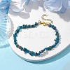 Natural Apatite Anklets AJEW-AN00592-01-2