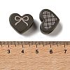 Tartan Pattern Printed Opaque Acrylic European Beads OACR-P038-06A-M-3