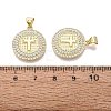 Religion Brass Micro Pave Clear Cubic Zirconia Pendants KK-N287-43G-03-3