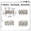 4Pcs 4 Styles Brass Box Clasps KK-DR0001-13-2
