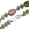 Natural Indian Agate Beaded Necklaces NJEW-S399-11-2