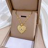 Evil Eye Heart Beass Micro Pave Clear & Blue Cubic Zirconia Pendant Necklaces FS-WGB58AC-01-1