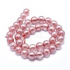 Electroplated Cherry Quartz Glass Beads Strands G-O164-04-6mm-2