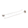 Long Chain with Plastic Pearl Dangle Stud Earrings EJEW-A067-05P-2