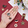 SUPERFINDINGS 4Pcs 4 Styles Flower Star Wing Iron Enamel Pin Brooch JEWB-FH0001-48-3