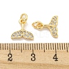 Brass Micro Pave Clear Cubic Zirconia Charms KK-Z044-14C-3