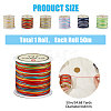 SUPERFINDINGS 6 Rolls 6 colors 50M Segment Dyed Nylon Chinese Knotting Cord NWIR-FH0001-05-2