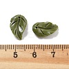 Synthetic Coral Dyed Leaf Charms CORA-Q034-03-3