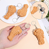 4Pcs Chicken Leg PVC Pendant Keychains KEYC-SC0002-22-3