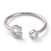 Brass Micro Pave Clear Cubic Zirconia Cuff Rings RJEW-J074-01P-G-1
