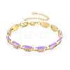 Brass Micro Pave Cubic Zirconia Link Chain Bracelet for Women BJEW-T020-05G-06-1