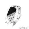 Alloy Micro Pave Cubic Zirconia Finger Rings for Men FS-WGE231C-03-4
