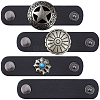 4Pcs 4 Styles PU Leather with Alloy Scarf Clips FIND-CL0002-25-7
