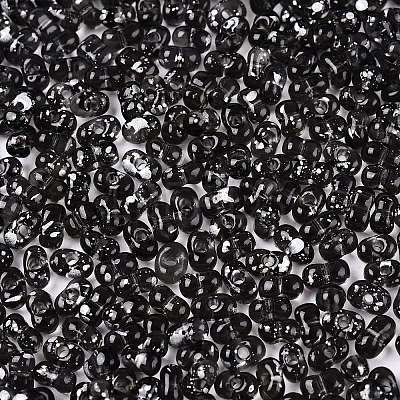Picasso Spray Painted Glass Seed Beads SEED-T006-04-35-1