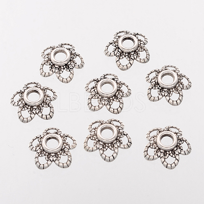 Antique Silver Tone Alloy Flower Bead Caps X-AA484-1