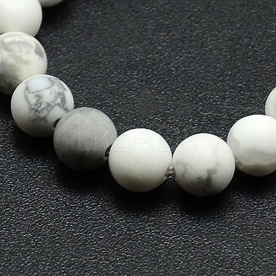 Frosted Howlite Round Bead Strands G-M064-8mm-12-1