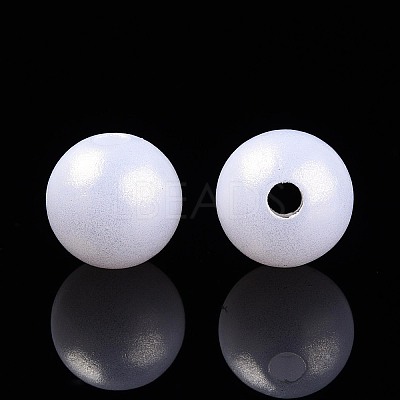 Rubberized Style Rainbow Opaque Acrylic Beads MACR-T010-8mm-08-01-1