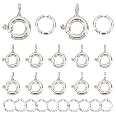 12Pcs 925 Sterling Silver Spring Ring Clasps STER-CN0001-21-1