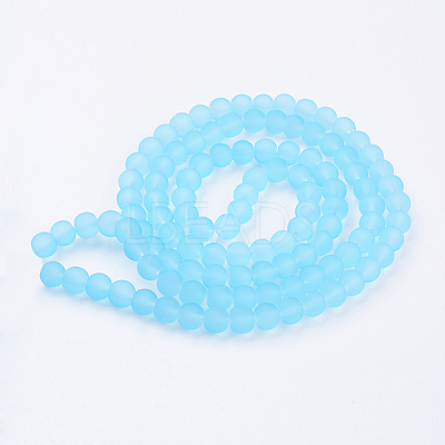 Baking Paint Transparent Glass Bead Strands X-GLAA-S031-8mm-21-1