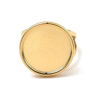 304 Stainless Steel Open Cuff Pad Ring Settings X-RJEW-Z018-41G-1