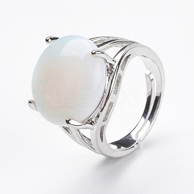 Adjustable Opalite Finger Rings RJEW-F075-01P-1