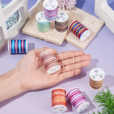 9 Rolls 9 Colors Segment Dyed Polyester Thread NWIR-TA0001-37B-1