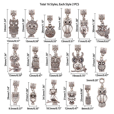 Tibetan Style Alloy European Dangle Charms PALLOY-PH0005-84AS-1