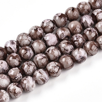 Baking Paint Glass Beads Strands DGLA-N003-10mm-A05-1