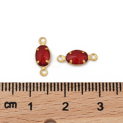 Brass K9 Glass Connector Charms KK-K295-01G-03-1