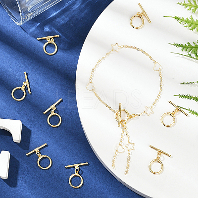10 Sets Brass Toggle Clasps KK-BBC0021-07-1
