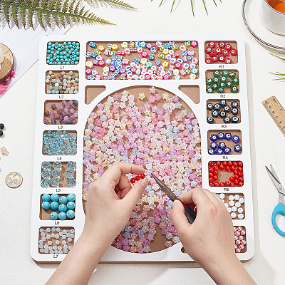 Wooden Bead Design Boards WOOD-WH0042-26C-1