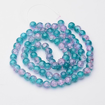 Crackle Glass Beads Strands X-CCG-Q002-10mm-06-1
