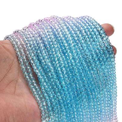 Transparent Painted Glass Beads Strands X1-DGLA-A034-T4mm-A22-1