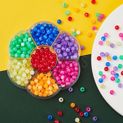 7 Style Acrylic Beads MACR-YW0001-56A-1