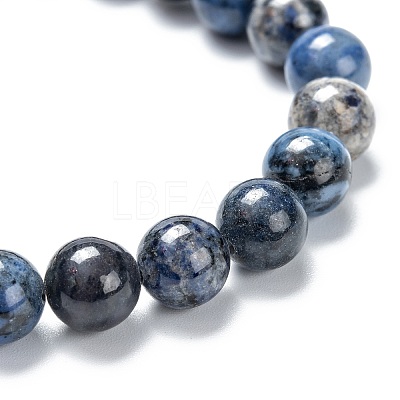 Natural Dumortierite Stretch Beaded Bracelets X-G-A185-01G-1